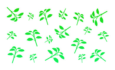 Pixel art leaf pattern illustration