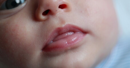Macro baby mouth closeup detail face