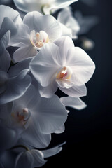 White orchids on black