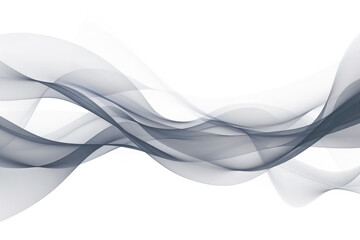 Abstract curved gray line shape on white background.