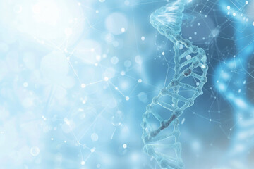 Abstract 3D banner DNA on white background.