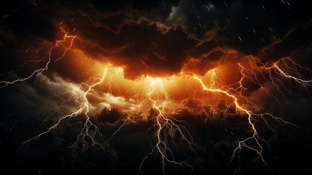 3d photo of a lightning in the sky wallpaper made with generative AI