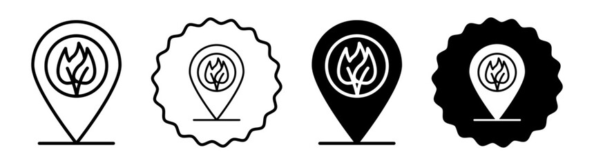 Locally grown set in black and white color. Locally grown simple flat icon vector