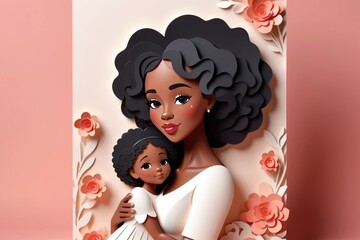 Mother and child an endearing concept for Mother's Day greeting cards, expressing love.