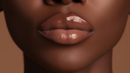 Close-up of sexy natural lips