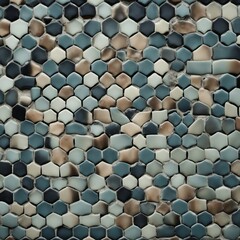 stone wall background  Vintage mosaic tile in a scallop pattern 