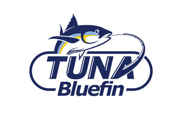 Tuna label logo, bluefin tuna label logo