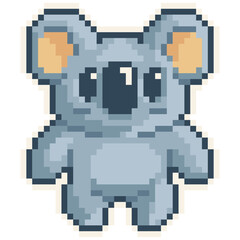 Koala - Cute Kawaii Cartoon Pixel Art Animal Bear Icon Vector
