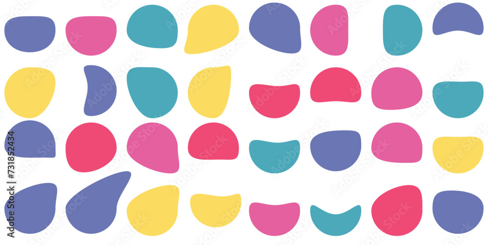 Poster color blob shapes. abstract amorphous liquid forms, random organic masks and versatile vector backgr