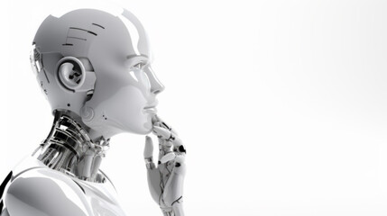 Robot face, Artificial intelligence concept.