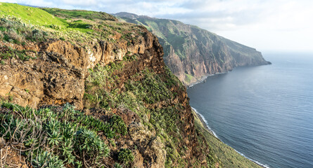 Madeira Island Portugal. Cliffs and ocean views around the island in the summer.