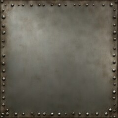 Fototapeta premium metal plate with rivets A vintage steel texture with a realistic and detailed appearance. 