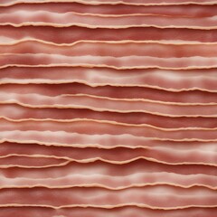  A close up of a  repeating strips of bacon texture with a smooth and shiny surface  