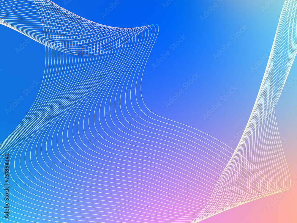 Poster dynamic wave lines background shining digital abstract with futuristic technology concept