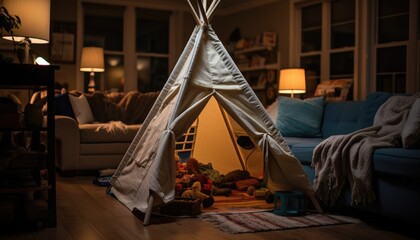 Teepee on Wooden Floor