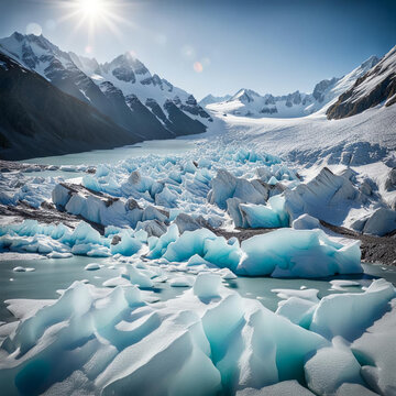Eisgletscher in polaren Landschaften