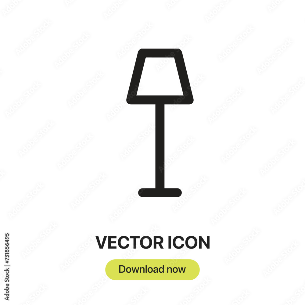 Fototapete lamp icon vector. linear-style sign for mobile concept and web design. lamp symbol illustration. pix