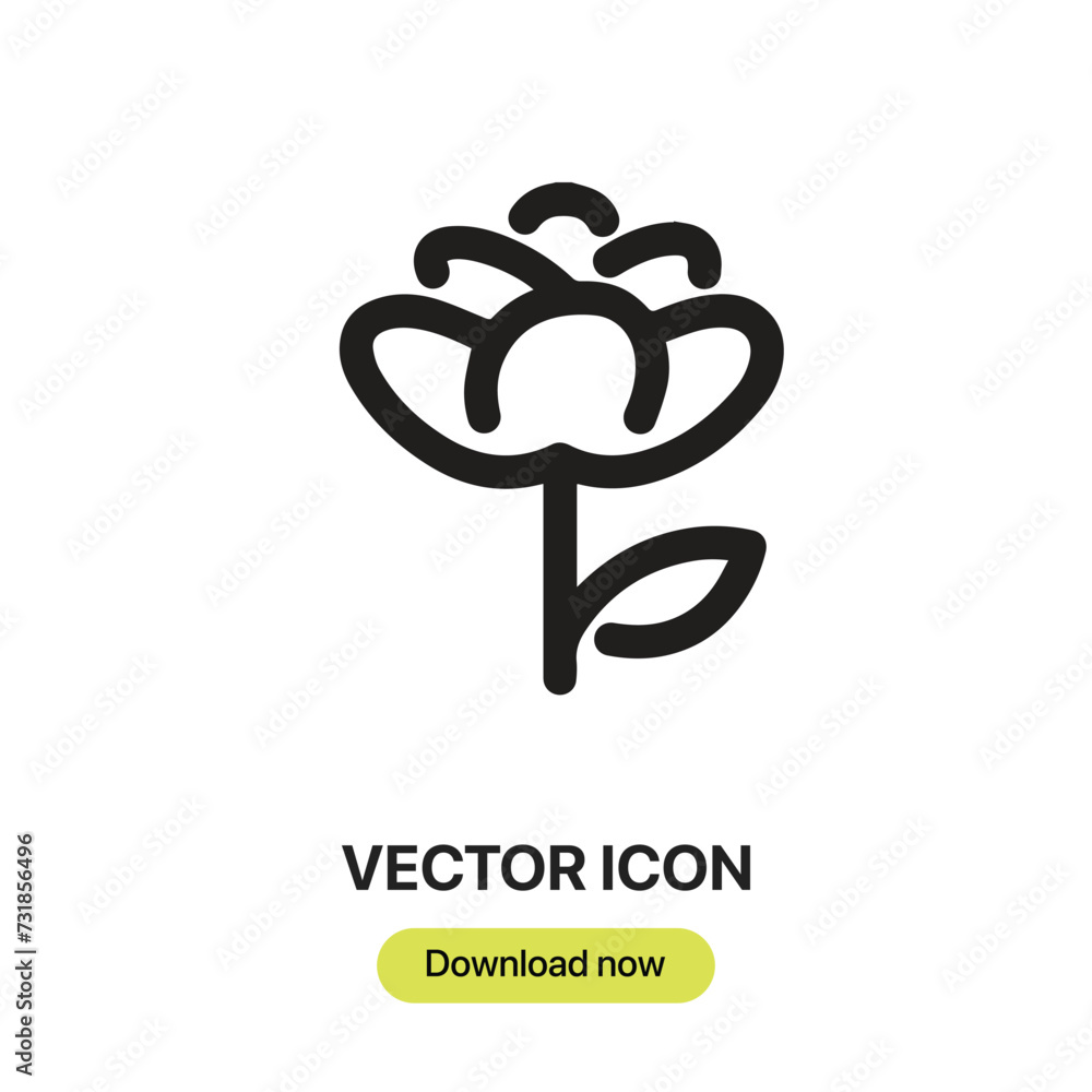 Poster chrysanthemum icon vector. linear-style sign for mobile concept and web design. chrysanthemum symbol