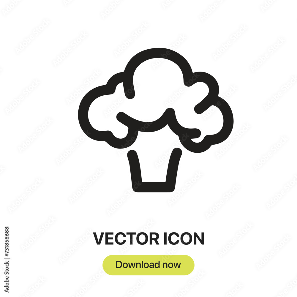 Aufkleber broccoli icon vector. linear-style sign for mobile concept and web design. broccoli symbol illustrat
