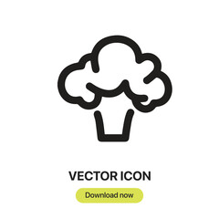 Broccoli icon vector. Linear-style sign for mobile concept and web design. Broccoli symbol illustration. Pixel vector graphics - Vector.	
