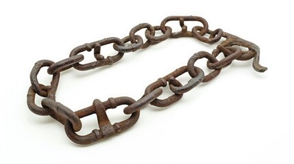 Old chains, or shackles, used for locking up prisoners or slaves