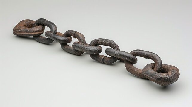 Old chains, or shackles, used for locking up prisoners or slaves