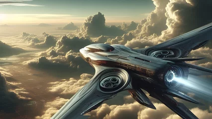 Deurstickers Futuristic Skyward Odyssey © Martin Holtsmeier