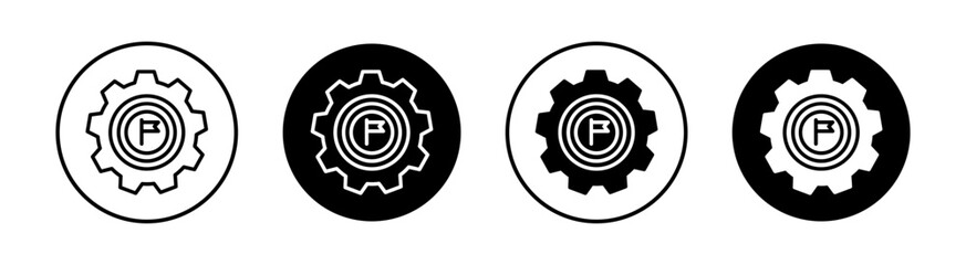 Goal setting flat line icon set. Goal setting Thin line illustration vector