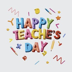 Happy teachers day text design 