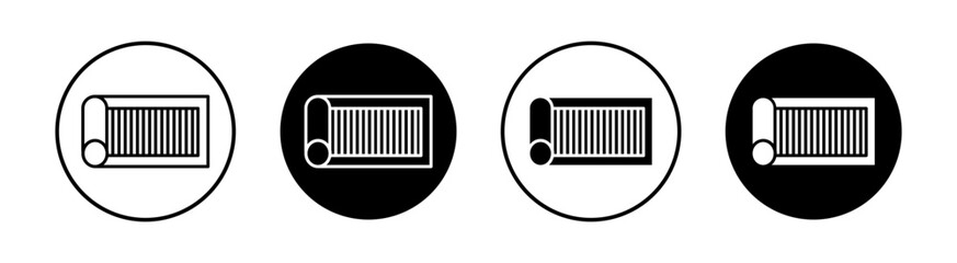 Yoga mat flat line icon set. Yoga mat Thin line illustration vector