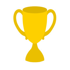 gold trophy cup illustration isolated on white and transparent background. flat style vector
