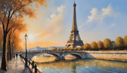 Photo sur Plexiglas Violet pâle Artistic Impression of the Eiffel Tower in Paris