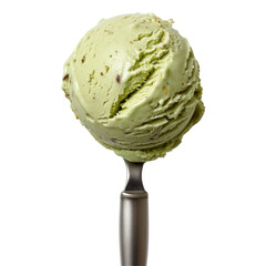 Pistachio Scoop Delight Isolated on Transparent or White Background, PNG
