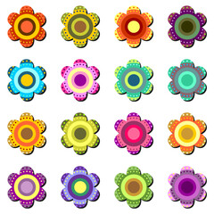 scrapbook flowers on white background art decor scrap object illustration design 