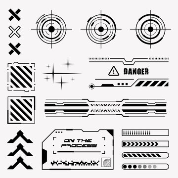 HUD Futuristic Cyberpunk elements design