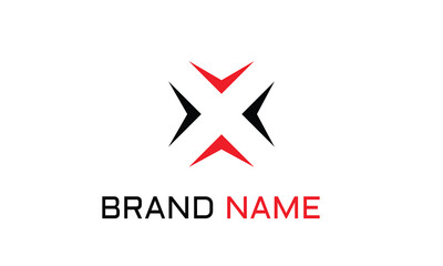 Letter X logo design concept negative space style. Abstract sign constructed from check marks. Vector elements template icon.