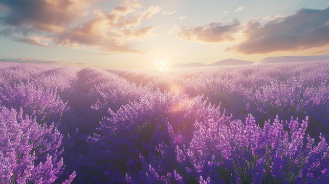 lavender field in the morning © Tatiana