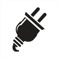 Electric car icon. Electric car with plug icon