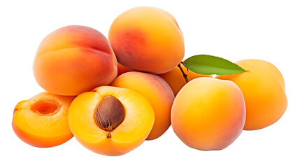 Fresh Apricots with Transparent Background: High-Quality Image for Culinary Designs
