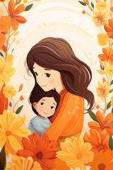 Muttertag Design, Frau mit Kind