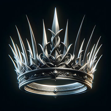 silver crown with spikes