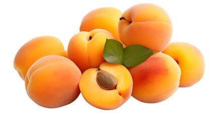 Fresh Apricots with Transparent Background: High-Quality Image for Culinary Designs