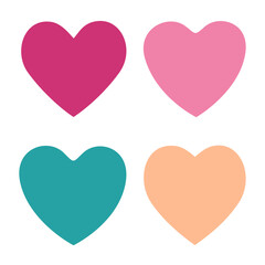 Set of color hearts icons.heart icons, concept of love. Design elements for Valentine's