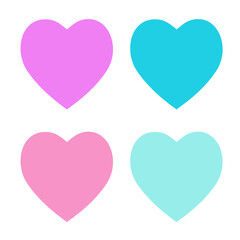 Set of color hearts icons.heart icons, concept of love. Design elements for Valentine's