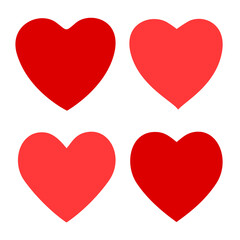 Set of color hearts icons.heart icons, concept of love. Design elements for Valentine's