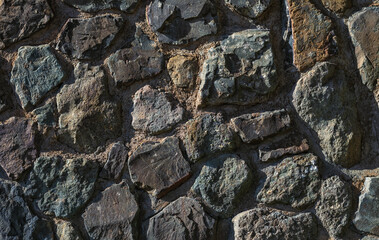 Vintage Hawaiian Black and Brown Lava Wall on Oahu, Hawaii.