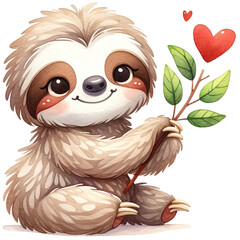 Fototapeta premium cute valentine sloth