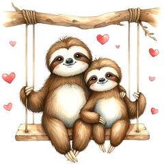 Fototapeta premium cute valentine sloth
