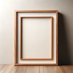 Natural Square Wooden Frame on Floor - Versatile & Sophisticated Solid Wood Frame for Art, Photos, Certificates - Ideal for Living Room, Gallery, Office Display