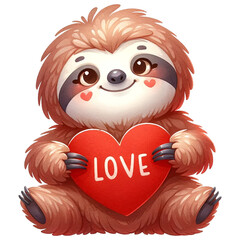 Obraz premium cute valentine sloth